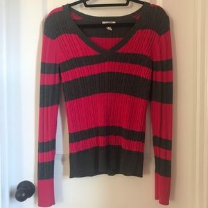 Striped Cable Knitted Sweater